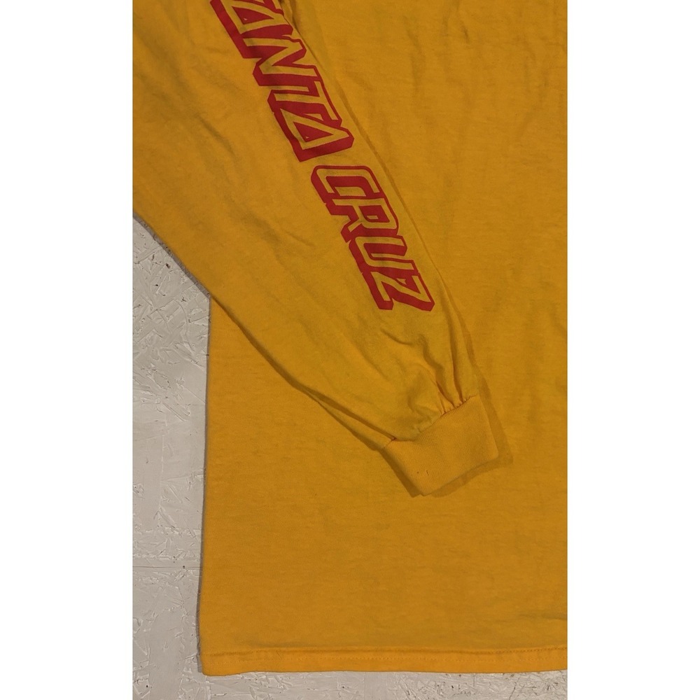 Santa Cruz Skateboards Long Sleeve Shirt Mens Large Yellow Red Skater - Picture 3 of 10